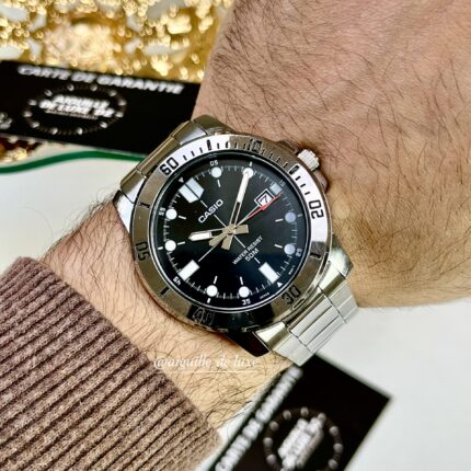 Casio Homme MTP-VD01D-1E  Acier Cadran Noir Étanche Durable MTP-VD01D-1E https://aiguilledeluxe.com original Algerie DZ