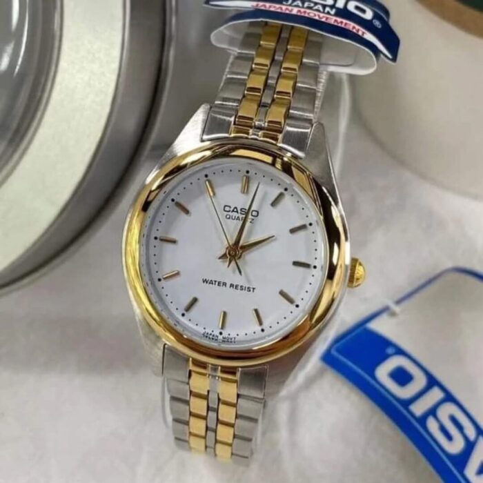 Casio Femme Montre Analogique LTP-1129G-7A Élégance Bicolore et Design Raffiné LTP-1129G-7A https://aiguilledeluxe.com original Algerie DZ