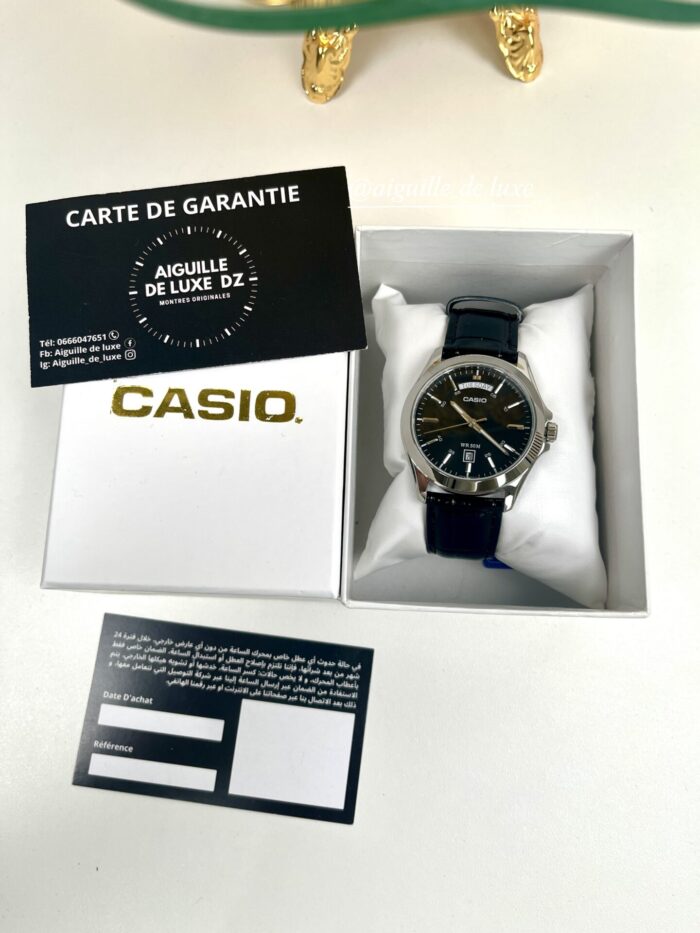 Casio Homme MTP-1370L-1A Élégante Cuir Noir Date et Jour MTP-1370L-1A https://aiguilledeluxe.com original Algerie DZ