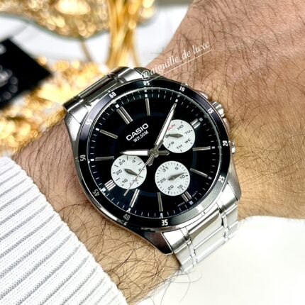 Casio Homme MTP-1374D-1A3 Multifonctions Acier Cadran Noir MTP-1374D-1A3 https://aiguilledeluxe.com original Algerie DZ