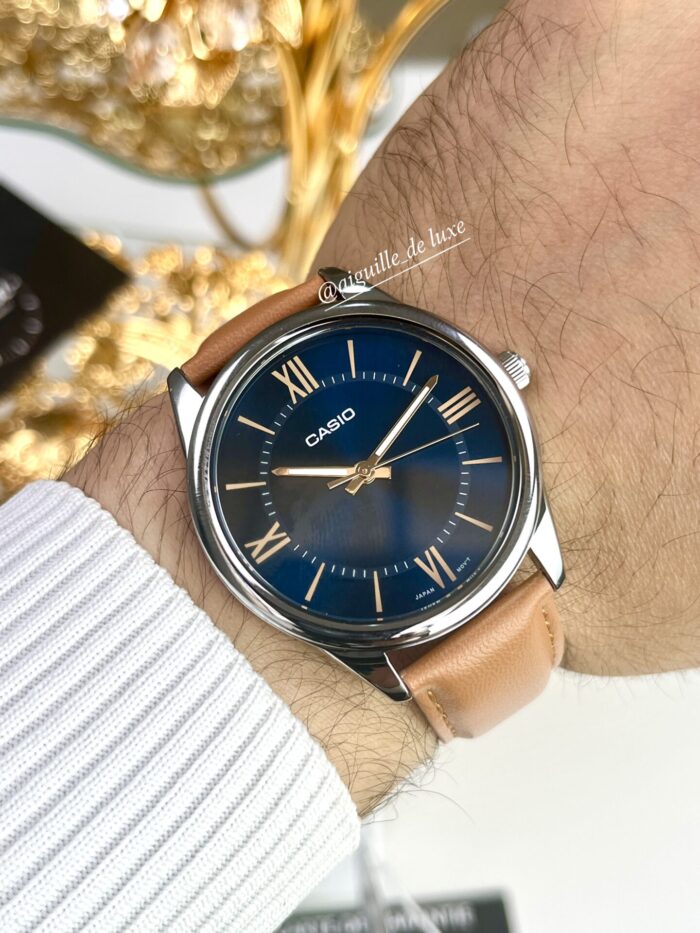Casio Homme MTP-V005L-2B5 Classique Cadran Bleu Bracelet Cuir Marron MTP-V005L-2B5 https://aiguilledeluxe.com original Algerie DZ
