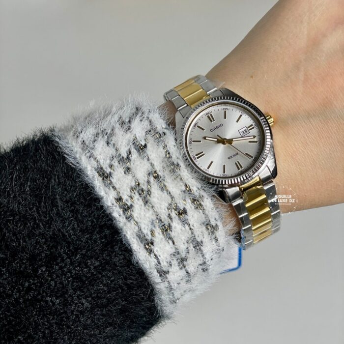 Casio Femme LTP-1302SG-7A Élégante Cadran Argenté Bracelet Bicolore LTP-1302SG-7A https://aiguilledeluxe.com original Algerie DZ