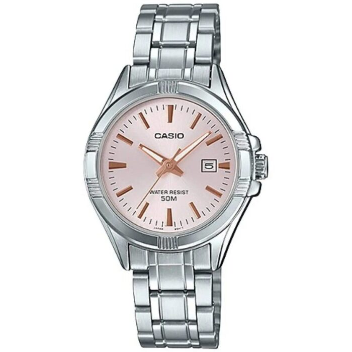 Casio Femme LTP-1308D-4A Élégante Acier Inoxydable Cadran Rose Dateur LTP-1308D-4A https://aiguilledeluxe.com original Algerie DZ