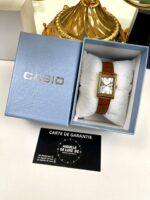 Casio Femme LTP-V007L-9B Élégante Cadran Doré Bracelet Cuir Marron LTP-V007L-9B https://aiguilledeluxe.com original Algerie DZ