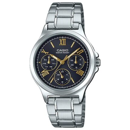 Casio Femme LTP-V300D-1A2 Élégante Acier Inoxydable Cadran Noir Multifonction LTP-V300D-1A2 https://aiguilledeluxe.com original Algerie DZ