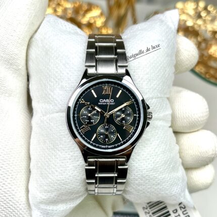 Casio Femme LTP-V300D-1A2 Élégante Acier Inoxydable Cadran Noir Multifonction LTP-V300D-1A2 https://aiguilledeluxe.com original Algerie DZ