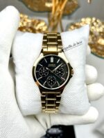 Casio Femme LTP-V300G-1A Élégante Acier Inoxydable Doré Cadran Noir Multifonction LTP-V300G-1A https://aiguilledeluxe.com original Algerie DZ