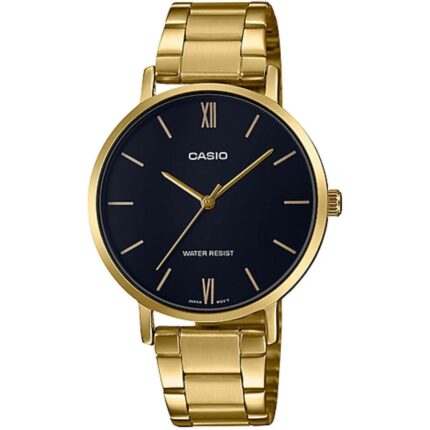 Casio Femme LTP-VT01G-1B Classe Cadran Noir Bracelet Inoxydable doré LTP-VT01G-1B https://aiguilledeluxe.com original Algerie DZ