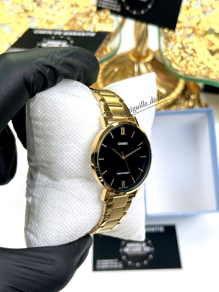 Casio Femme LTP-VT01G-1B Classe Cadran Noir Bracelet Inoxydable doré LTP-VT01G-1B https://aiguilledeluxe.com original Algerie DZ