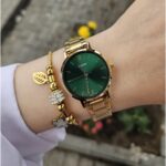 Casio Femme LTP-VT02G-3A Montre Raffinée Cadran Vert Bracelet Doré LTP-VT02G-3A https://aiguilledeluxe.com original Algerie DZ