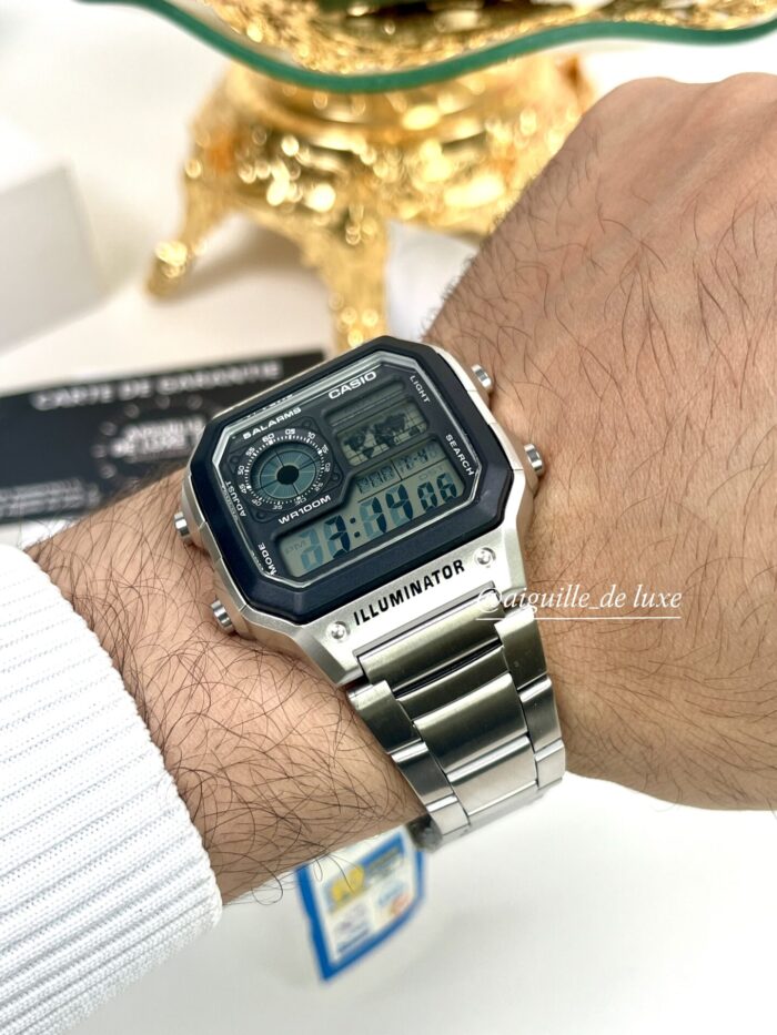 Casio Homme AE-1200WD-1A Classique Robuste Acier Inoxydable Argenté Digital Multifonction 100M AE-1200WD-1A https://aiguilledeluxe.com original Algerie DZ
