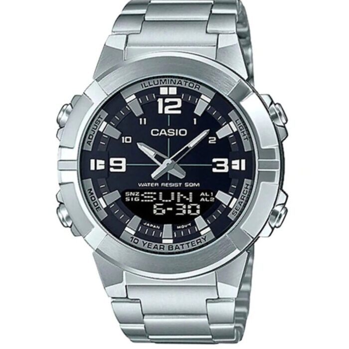 Casio Homme AMW-870D-1A Décontractée Analogique Numérique Acier Inoxydable Autonomie 10 Ans AMW-870D-1A https://aiguilledeluxe.com original Algerie DZ