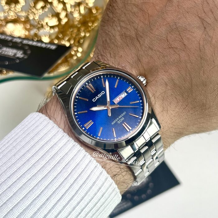 Casio Homme MTP-1335D-2A2 Analogique Classe Cadran Bleu Acier Inoxydable MTP-1335D-2A2 https://aiguilledeluxe.com original Algerie DZ