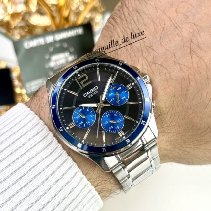 Casio Homme MTP-1374D-2A Élégante Acier Inoxydable Bleu Analogique Multifonction MTP-1374D-2A https://aiguilledeluxe.com original Algerie DZ