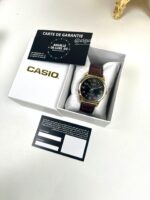 Casio Homme MTP-V001GL-1B Élégante Plaqué Or Cadran Noir Bracelet Cuir MTP-V001GL-1B https://aiguilledeluxe.com original Algerie DZ