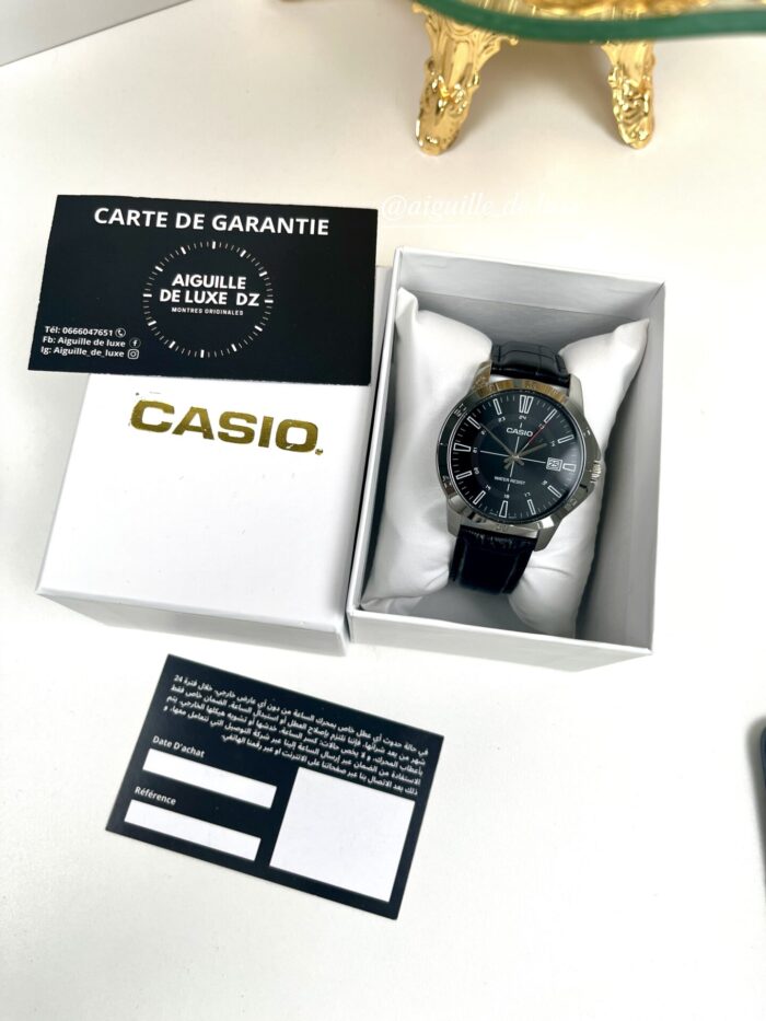 Casio Homme MTP-V004L-1A Élégante Cuir Noir Analogique avec Dateur MTP-V004L-1CA https://aiguilledeluxe.com original Algerie DZ