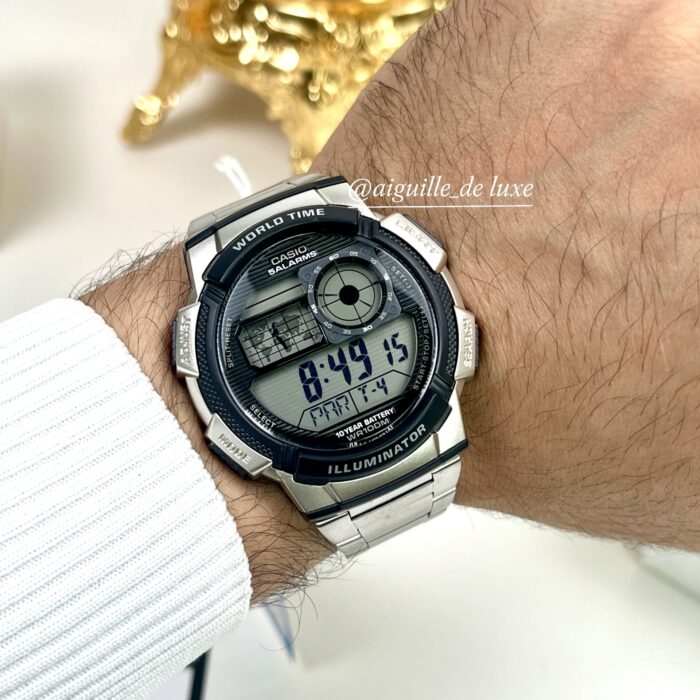 Casio Unisexe AE-1000WD-1A Élégante Acier Inoxydable Argenté Digital Multifonction (Copie) AE-1000WD-1A-1 https://aiguilledeluxe.com original Algerie DZ
