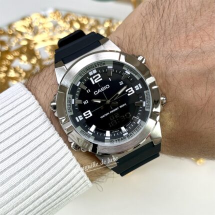 Casio Homme AMW-870-1A Analogique-Digitale Cadran Noir Bracelet Résine AMW-870-1A https://aiguilledeluxe.com original Algerie DZ