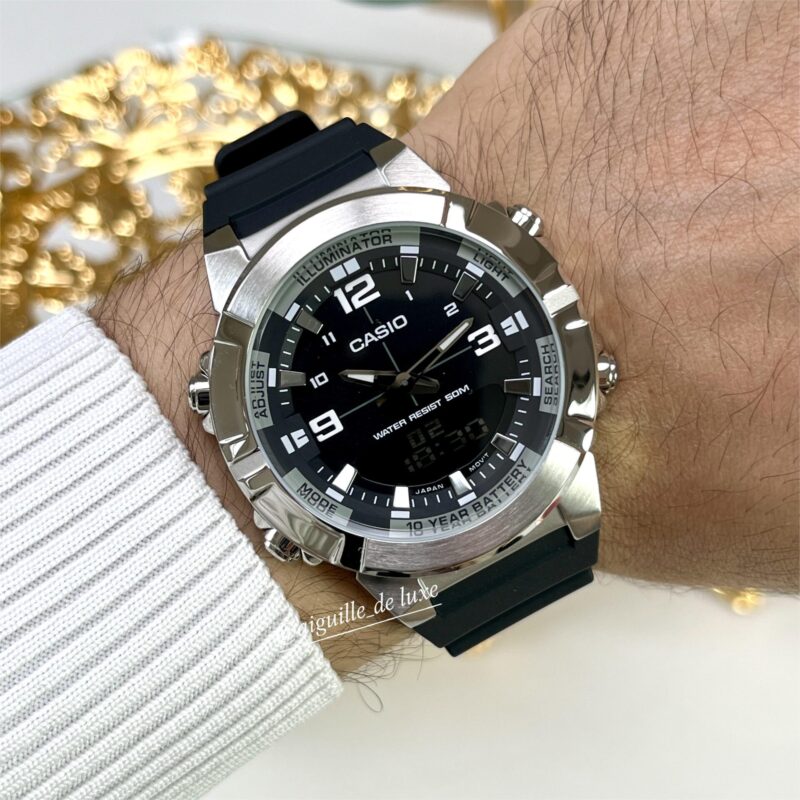 Casio Homme AMW-870-1A Analogique-Digitale Cadran Noir Bracelet Résine AMW-870-1A https://aiguilledeluxe.com original Algerie DZ