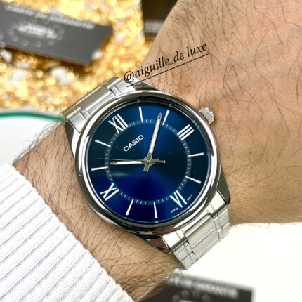 Casio Homme MTP-V005D-2B5 Montre Analogique Cadran Bleu Acier Inoxydable (Copie) MTP-V005D-2B5-1 https://aiguilledeluxe.com original Algerie DZ
