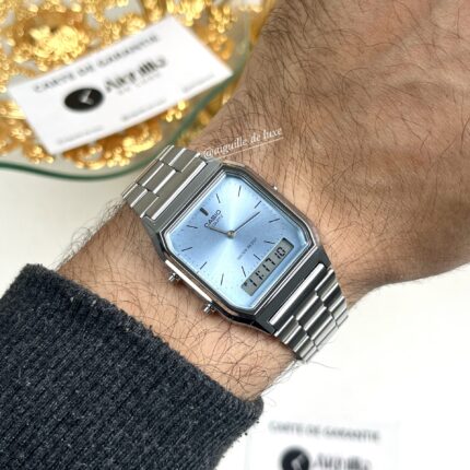 Casio Unisexe AQ-230A-2A1 Analogique-Digitale Cadran Bleu Clair AQ-230A-2A1 https://aiguilledeluxe.com original Algerie DZ