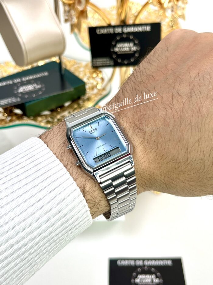Casio Unisexe AQ-230A-2A1 Analogique-Digitale Cadran Bleu Clair AQ-230A-2A1 https://aiguilledeluxe.com original Algerie DZ