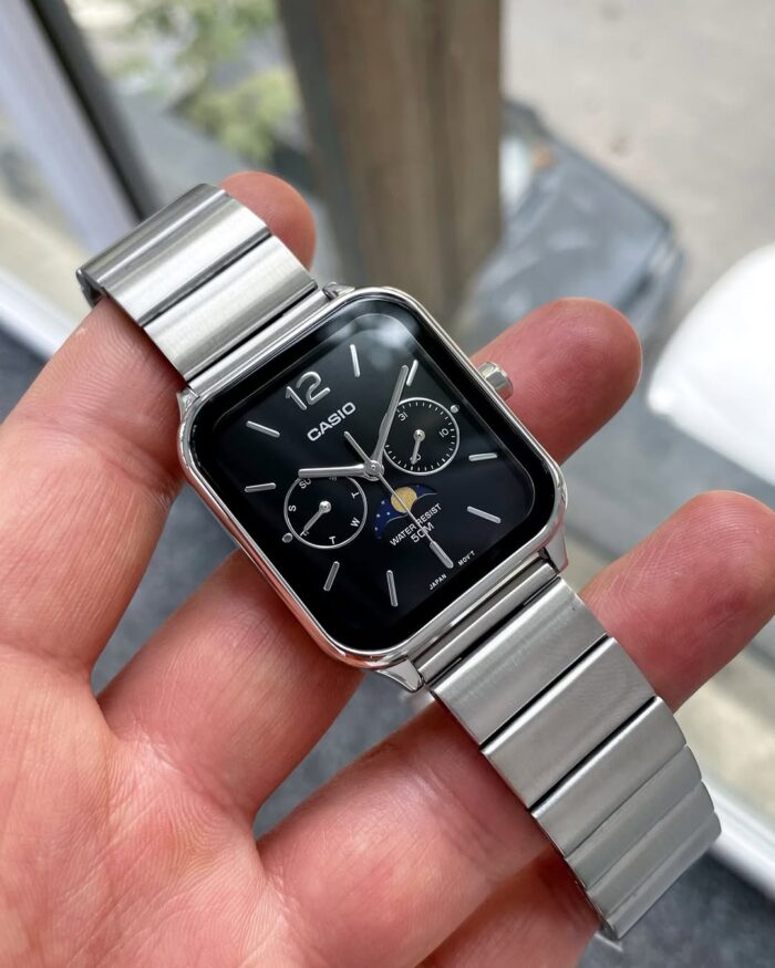 Casio Homme MTP-M305D-1A Multifonction Acier Inoxydable Indicateur de Phase Lunaire MTP-M305D-1A https://aiguilledeluxe.com original Algerie DZ