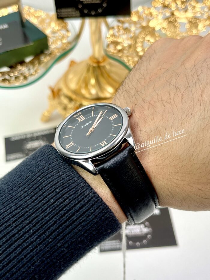 Casio Homme MTP-V005L-1B5 Élégante Cuir Noir Cadran Noir Chiffres Romains MTP-V005L-1B5 https://aiguilledeluxe.com original Algerie DZ