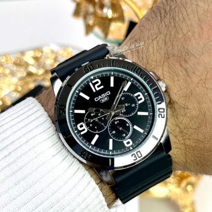 Casio Homme MTP-VD300-1B Multifonction Boîtier Acier Inoxydable Bracelet Résine Noire MTP-VD300-1B https://aiguilledeluxe.com original Algerie DZ