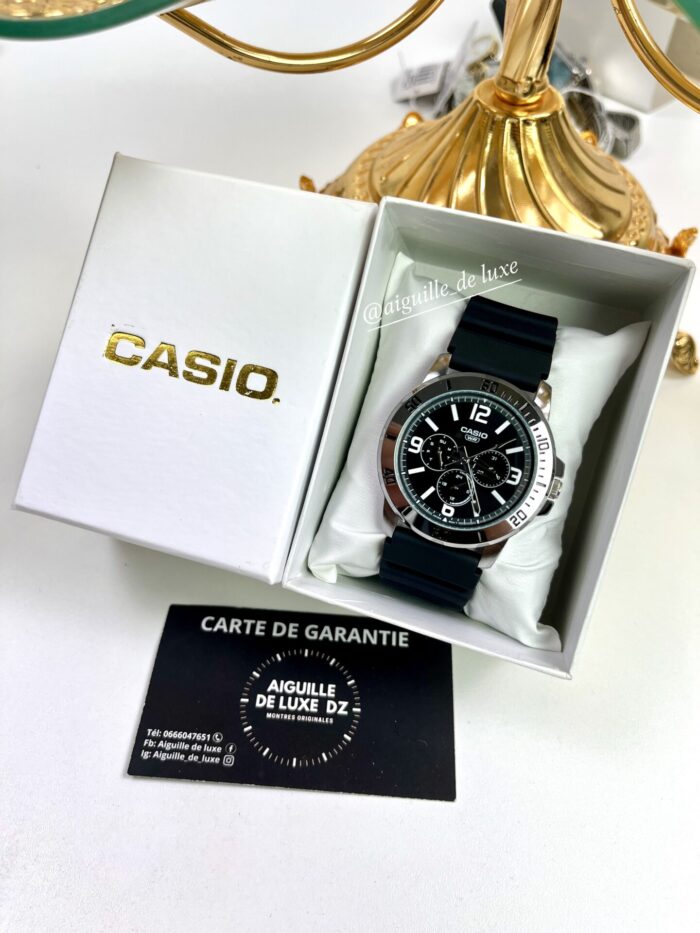 Casio Homme MTP-VD300-1B Multifonction Boîtier Acier Inoxydable Bracelet Résine Noire MTP-VD300-1B https://aiguilledeluxe.com original Algerie DZ