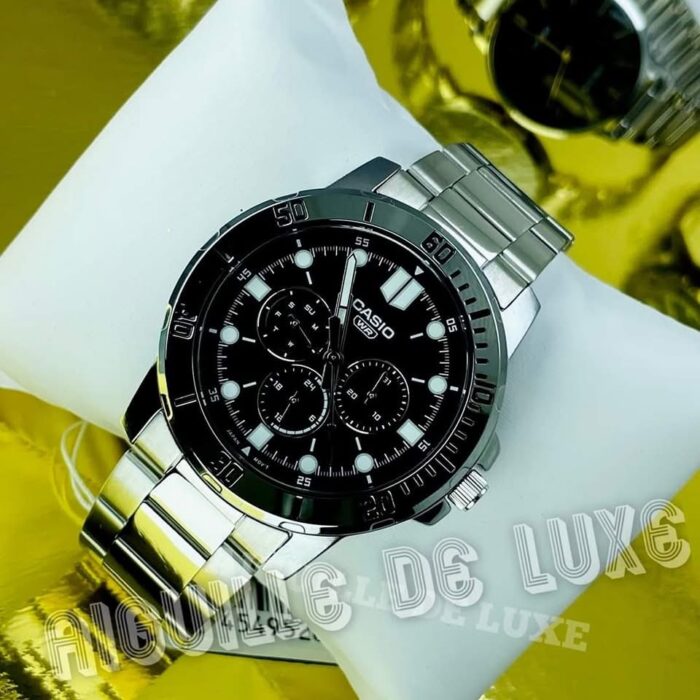 Casio Homme MTP-VD300D-1E Multifonction Acier Inoxydable Cadran Noir MTP-VD300D-1E https://aiguilledeluxe.com original Algerie DZ