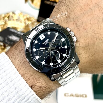 Casio Homme MTP-VD300D-1E Multifonction Acier Inoxydable Cadran Noir MTP-VD300D-1E https://aiguilledeluxe.com original Algerie DZ