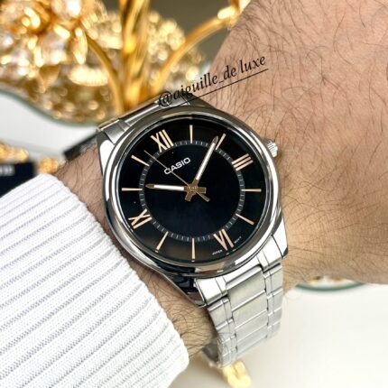 Casio MTP-V005D-1B5 Homme Classique Acier Inoxydable Cadran Noir Chiffres Romains (Copie) MTP-V005D-1B5-1 https://aiguilledeluxe.com original Algerie DZ