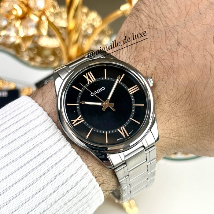 Casio MTP-V005D-1B5 Homme Classique Acier Inoxydable Cadran Noir Chiffres Romains (Copie) MTP-V005D-1B5-1 https://aiguilledeluxe.com original Algerie DZ
