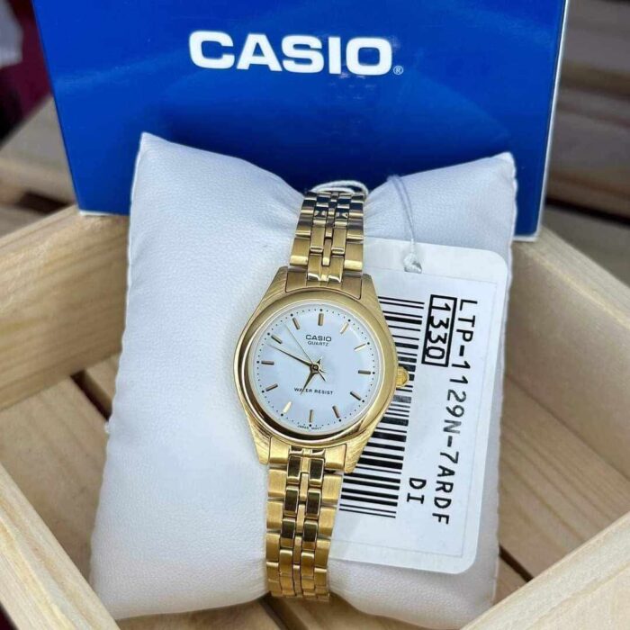 Casio Femme LTP-1128N-7A Dorée Élégante Bracelet Acier Cadran Doré LTP-1128N-7A https://aiguilledeluxe.com original Algerie DZ