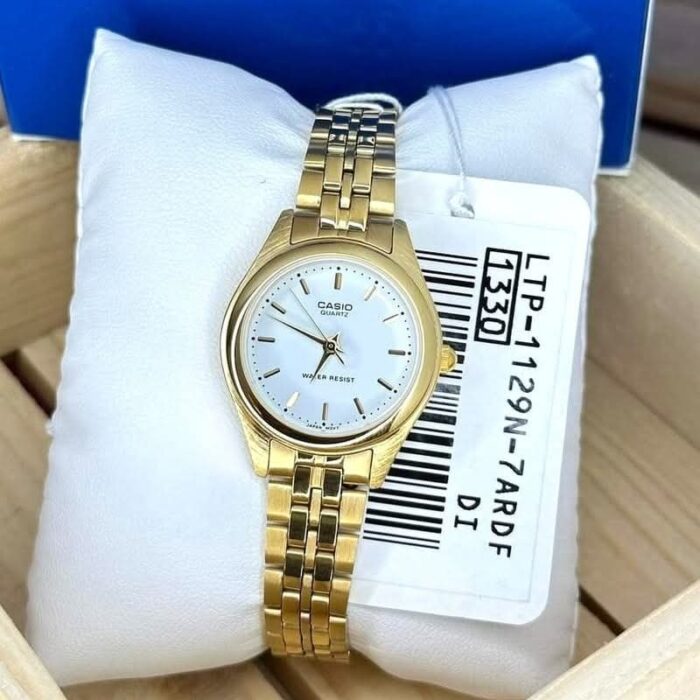 Casio Femme LTP-1128N-7A Dorée Élégante Bracelet Acier Cadran Doré LTP-1128N-7A https://aiguilledeluxe.com original Algerie DZ