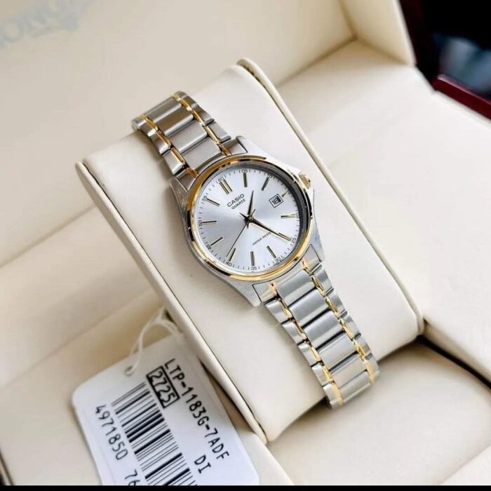 Casio Femme LTP-1183G-7A Montre Bicolore Bracelet Acier Affichage Date LTP-1183G-7A https://aiguilledeluxe.com original Algerie DZ