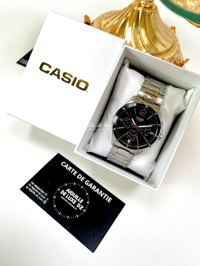 CASIO HOMME MTP-1374D-1A Acier Inoxydable Cadran Noir Multifonctions 50m MTP-1374D-1A https://aiguilledeluxe.com original Algerie DZ