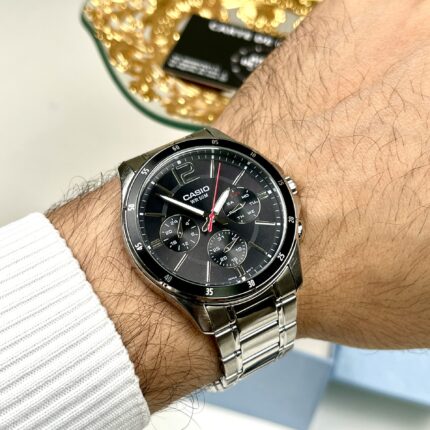 CASIO HOMME MTP-1374D-1A Acier Inoxydable Cadran Noir Multifonctions 50m MTP-1374D-1A https://aiguilledeluxe.com original Algerie DZ