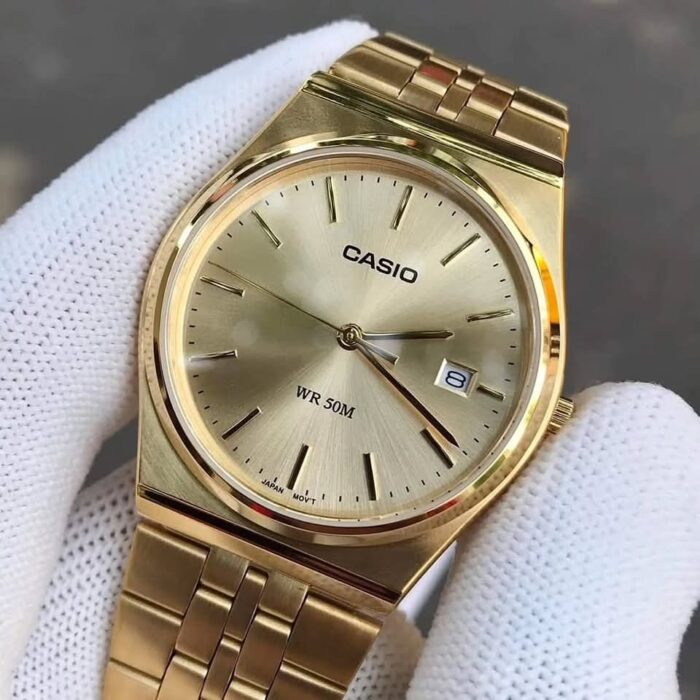 Casio Homme MTP-B145G-9A Montre Dorée Minimaliste Bracelet Acier Affichage Date MTP-B145G-9A https://aiguilledeluxe.com original Algerie DZ