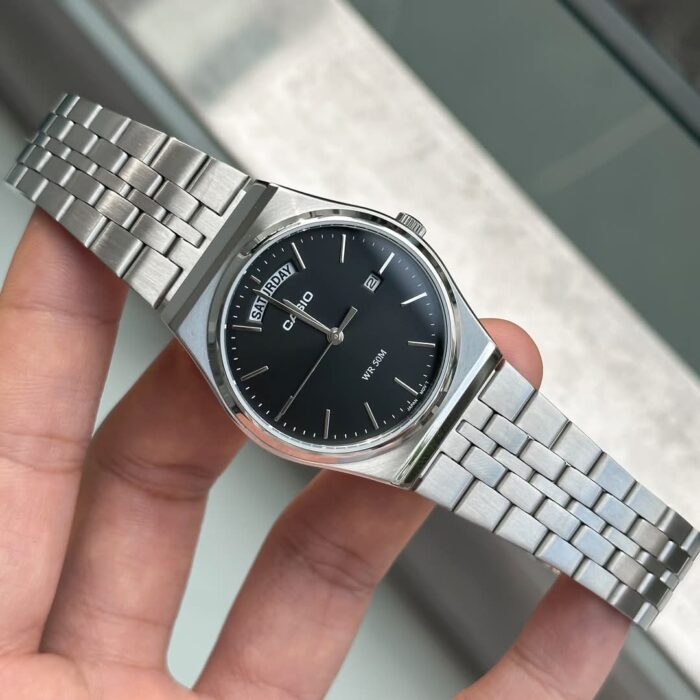 Casio Homme MTP‑B146D‑2A Quartz Acier Rétro Cadran Bleu Résistance Jour/Date MTP-B146D-2A https://aiguilledeluxe.com original Algerie DZ