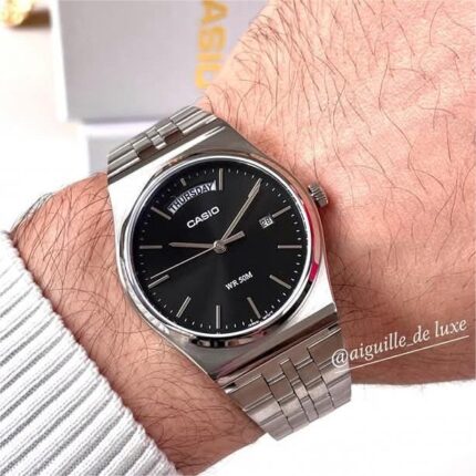 Casio Homme MTP-B146D-1AV Acier Inoxydable Cadran Noir Jour/Date (Copie) MTP-B146D-1A-1 https://aiguilledeluxe.com original Algerie DZ