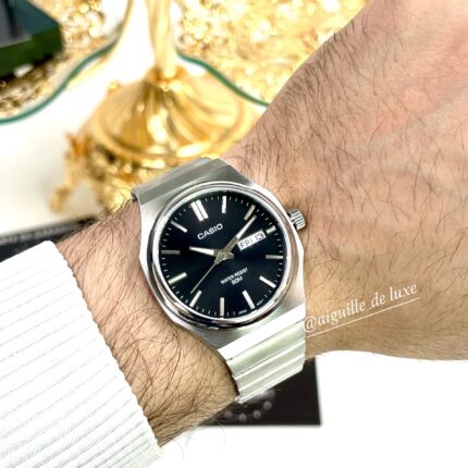 Casio Homme MTP-E735D-7AV  Acier Inoxydable  Noir  Affichage Jour/Date MTP-E735D-1A https://aiguilledeluxe.com original Algerie DZ