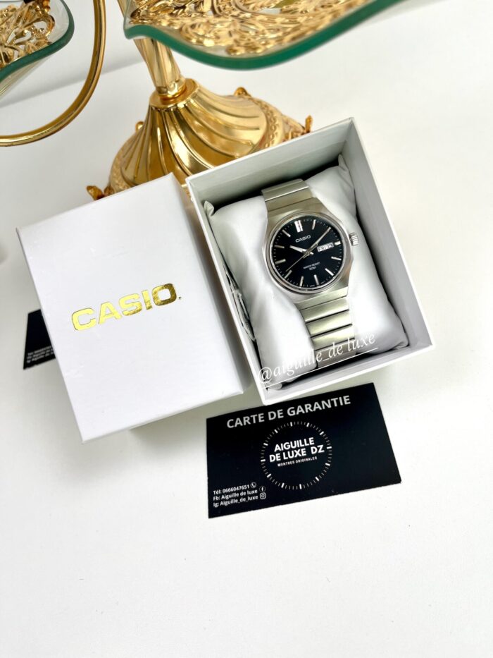Casio Homme MTP-E735D-7AV  Acier Inoxydable  Noir  Affichage Jour/Date MTP-E735D-1A https://aiguilledeluxe.com original Algerie DZ