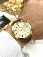 Casio Homme MTP-V004GL-9A Élégante Cadran Doré Cuir Marron Analogique avec Dateur MTP-V004GL-9A https://aiguilledeluxe.com original Algerie DZ