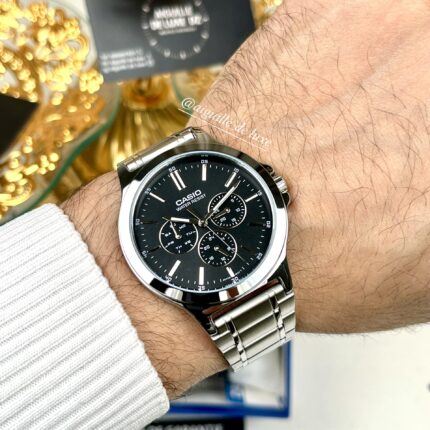 Casio Homme MTP-V300D-1A Multifonction Acier Inoxydable  Cadran Noir MTP-V300D-1A https://aiguilledeluxe.com original Algerie DZ