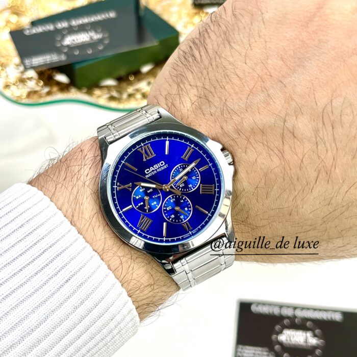 Casio Homme MTP-V300D-2A Multifonction Acier Inoxydable Cadran Bleu MTP-V300D-2A https://aiguilledeluxe.com original Algerie DZ