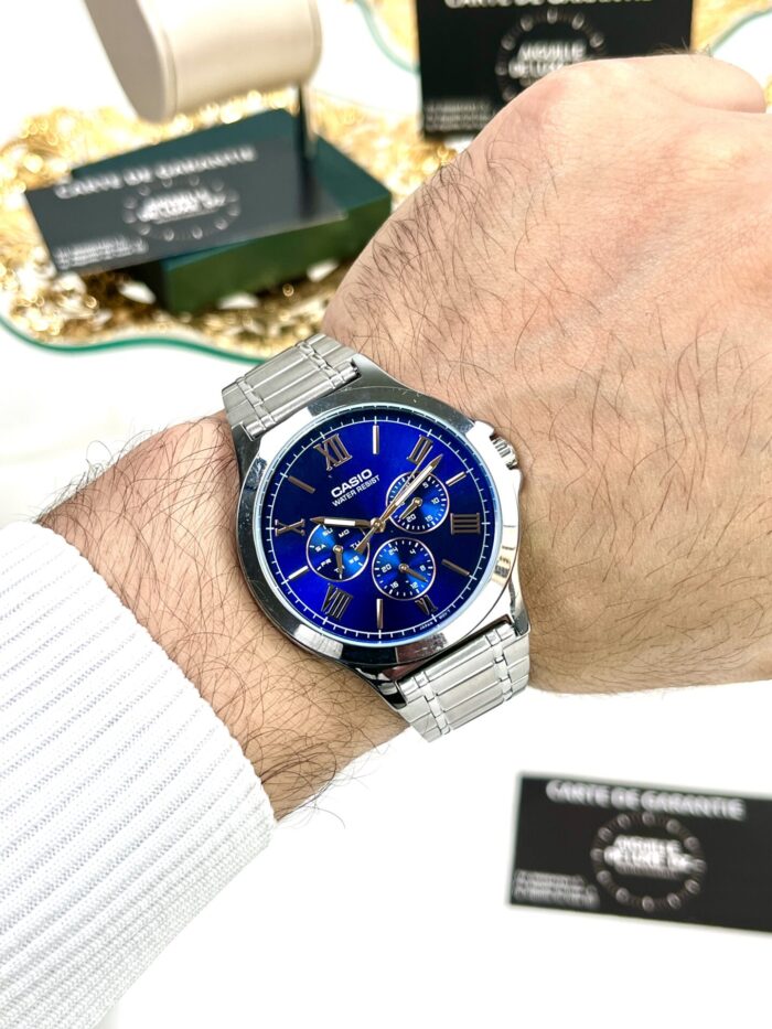 Casio Homme MTP-V300D-2A Multifonction Acier Inoxydable Cadran Bleu MTP-V300D-2A https://aiguilledeluxe.com original Algerie DZ