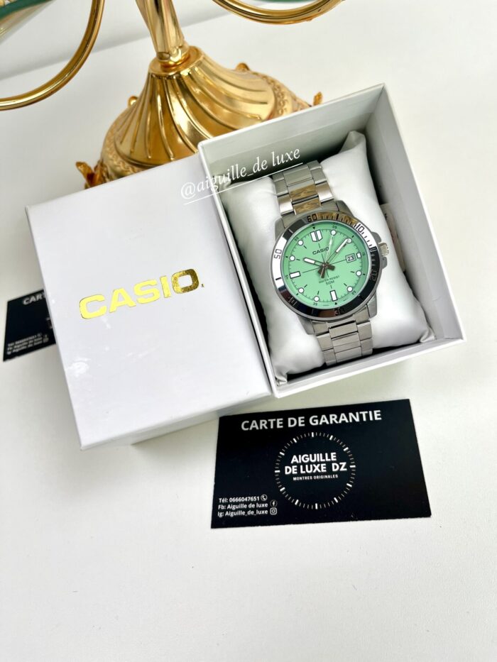 Casio Homme MTP-VD01D-3E1 Acier Inoxydable Cadran Vert Menthe MTP-VD01D-3E1 https://aiguilledeluxe.com original Algerie DZ