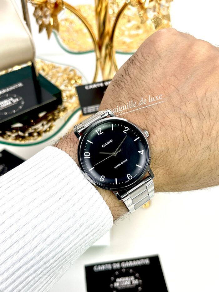 Casio Homme MTP-VT03L-1B Cuir Noir Sobriété Polyvalence Cadran Noir MTP-VT03L-1B https://aiguilledeluxe.com original Algerie DZ